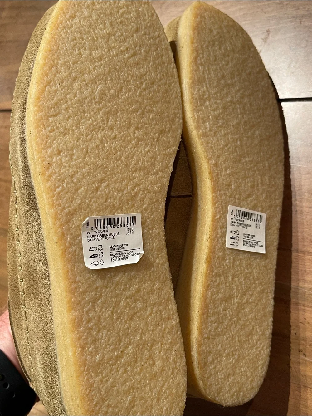 Clarks suede upper